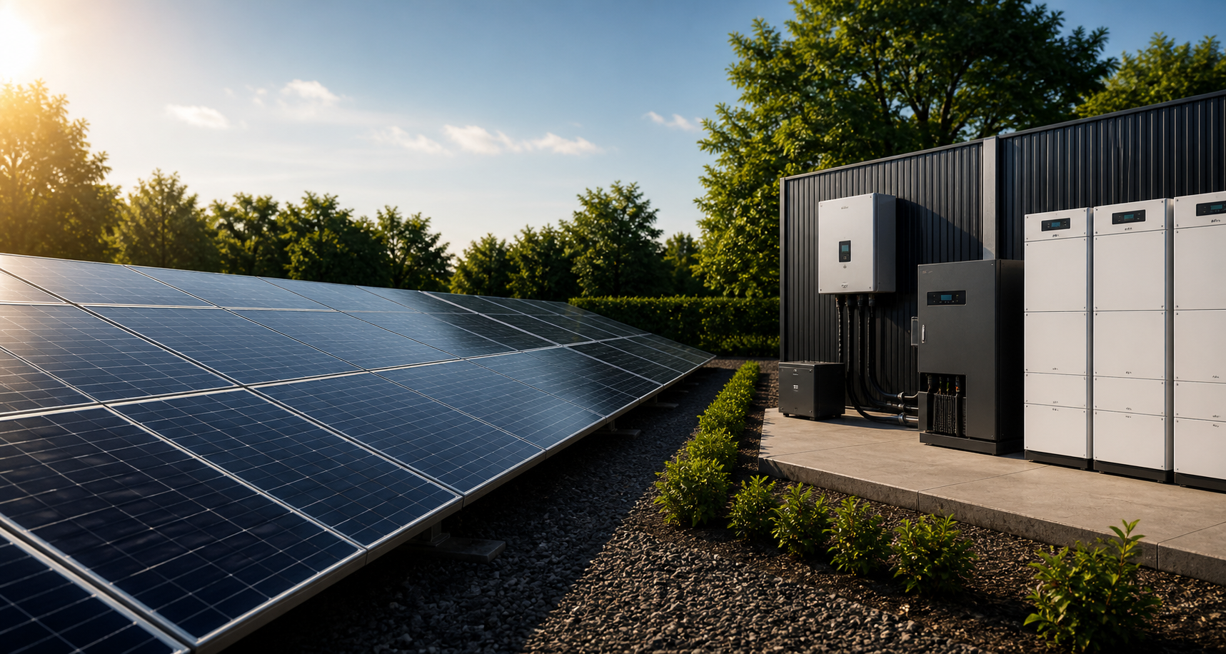 Solar panel system with battery storage